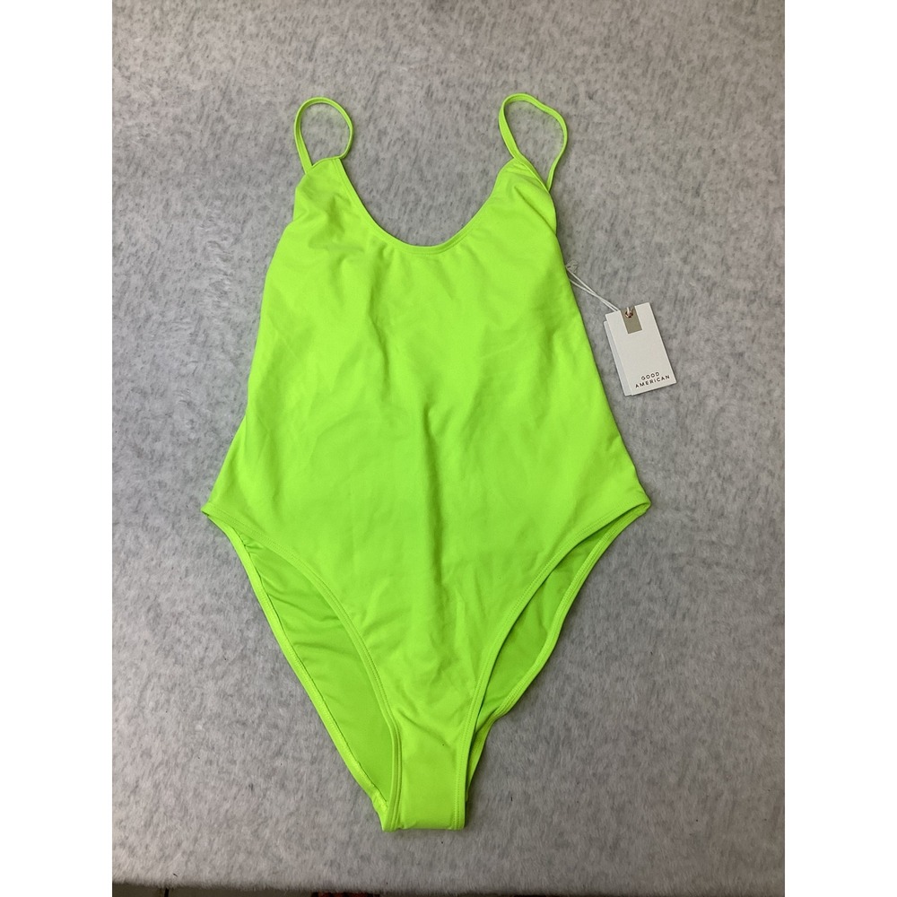 Good American Electric Lime One Piece Swimsuit Neon Green Scoop Back Size 3